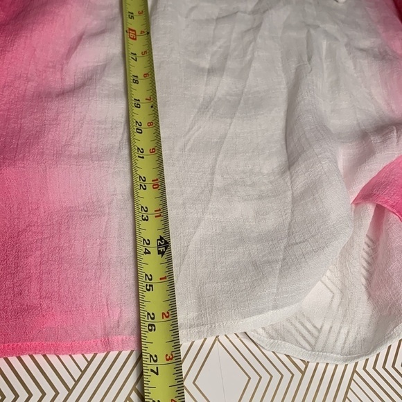 NWT AGB Pink & White Crepe Cold Shoulder  Blouse Size M #006 - Picture 10 of 10
